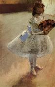 Edgar Degas The actress holding fan painting